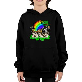 St Patrick's Day Raptors Velociraptor Dinosaur Youth Hoodie | Mazezy