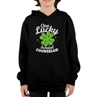St Patrick's Day School Counselor One Lucky Counselor Youth Hoodie | Mazezy