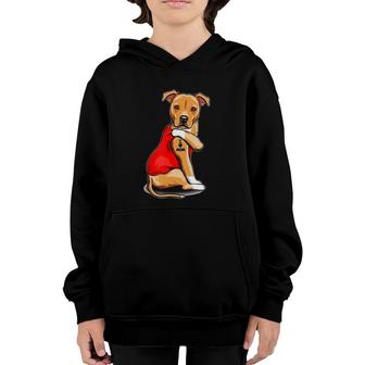 Staffordshire Bull Terrier Dog Tattoo I Love Mom Mother's Youth Hoodie | Mazezy