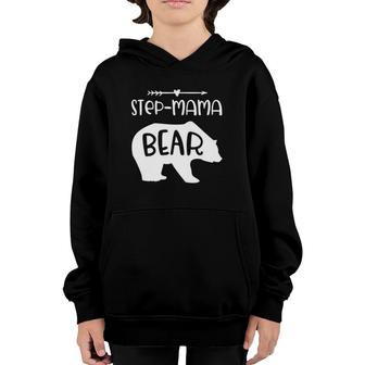 Step Mama Bear Gift For Step Mom Step Mother Youth Hoodie | Mazezy