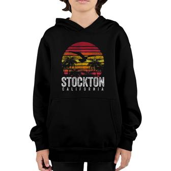 Stockton California Ca Vintage Retro Distressed Style Gift Youth Hoodie | Mazezy DE