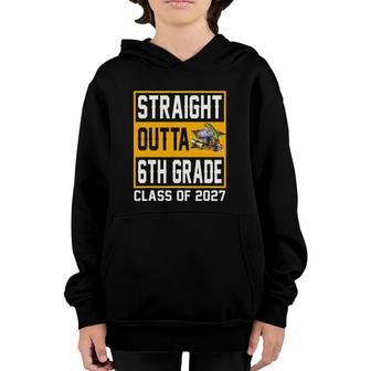 Straight Outta 6Th Grade Class Of 2027 Graduation Youth Hoodie | Mazezy UK