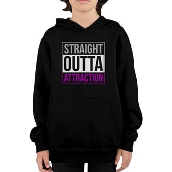 Straight Outta Attraction Pride Asexual Flag Ally Lgbt Gift Youth Hoodie