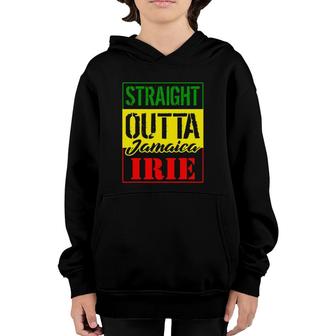 Straight Outta Jamaica Irie Proud Rasta Jamaican Flag Youth Hoodie | Mazezy
