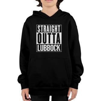 Straight Outta Lubbock Vintage Distressed Funny Youth Hoodie | Mazezy