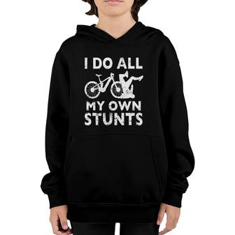 Stunting Bicycle I Do All My Own Stunts E Bike Cyclist Youth Hoodie | Mazezy