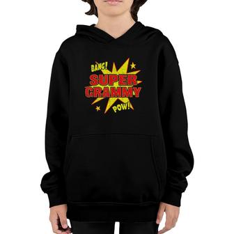Super Grammy Funny Super Power Grandma Grandmother Gift Youth Hoodie | Mazezy