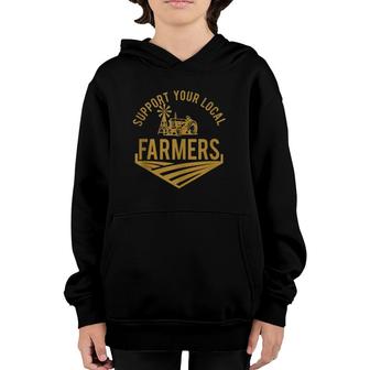 Support Your Local Farmers Farmer Farming Country Farm Life Tank Top Youth Hoodie | Mazezy