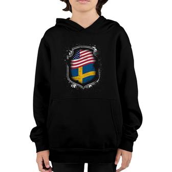 Swedish American Flags Of Sweden And America Youth Hoodie | Mazezy