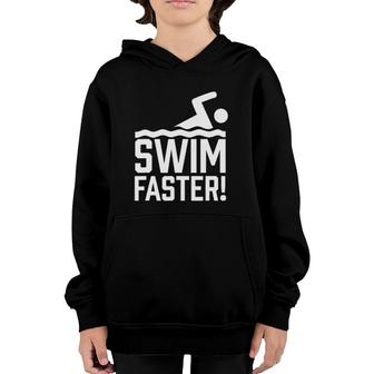 Swim Faster Trainer Coach Swimmer Swimming Instructor Youth Hoodie | Mazezy