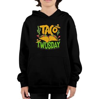 Taco Twosday 2Nd Birthday Party Taco Tuesday Youth Hoodie | Mazezy
