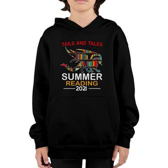 Tails And Tales Summer Reading 2021 Book Reading Teen Dragon Youth Hoodie | Mazezy