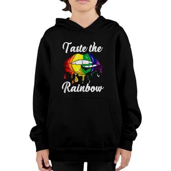 Taste The Rainbow Lips Mouth Lgbt Gay Lesbian Pride Csd Bi Youth Hoodie | Mazezy
