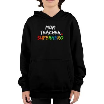 Teacher Mom Superhero Mother's Day Youth Hoodie | Mazezy