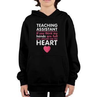 Teacher's Assistant Heart Teaching Assistant Raglan Baseball Tee Youth Hoodie | Mazezy