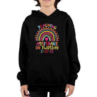 Teaching Assistant On Twosday 2222022 Funny February 22Nd Youth Hoodie | Mazezy