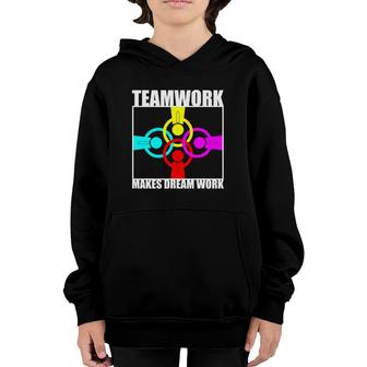 Teamwork Makes Dream Work Motivational Spirit Together Team Youth Hoodie | Mazezy