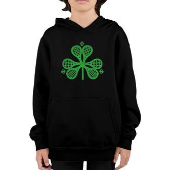 Tennis Shamrock Clover St Patrick's Day Player Coach Gift Youth Hoodie | Mazezy