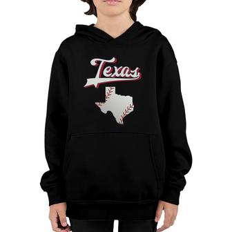 Texas Baseball Map Game Day Vintage Ranger Youth Hoodie | Mazezy