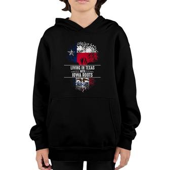 Texas Home Iowa Roots State Tree Flag Gift Youth Hoodie | Mazezy