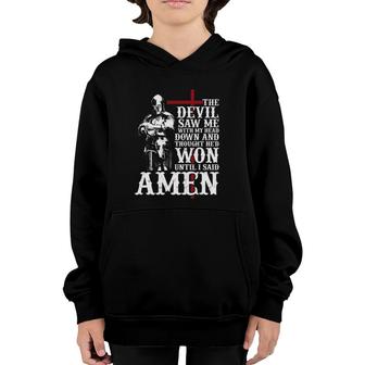 The Devil Saw Me With My Head Down And Thought He Won Youth Hoodie | Mazezy
