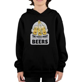 The Three Must Get Beers Musketeer Beers Funny Youth Hoodie | Mazezy