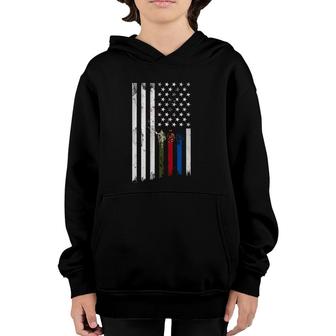 Thin Green Red Blue Line American Flag Youth Hoodie | Mazezy