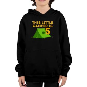 This Little Camper Is 5 - Birthday Celebration Camp Youth Hoodie | Mazezy