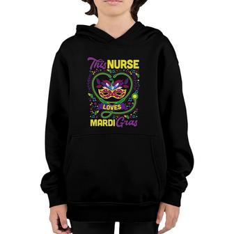 This Nurse Loves Mardi Gras Outfit Mardi Gras Tops For Women Youth Hoodie | Mazezy
