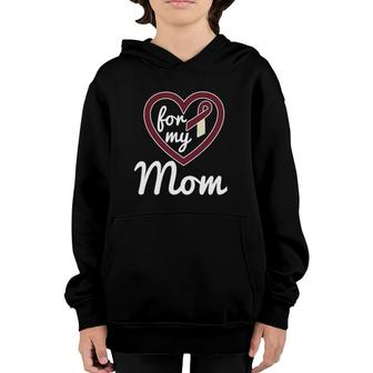 Throat Cancer Mom Awareness Ribbon Youth Hoodie | Mazezy