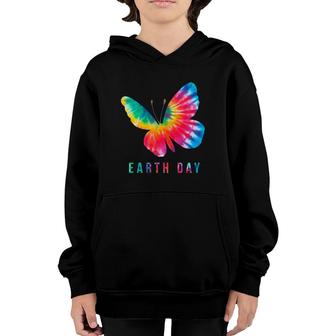 Tie Dye Butterfly Lover Earth Day 2021 Costume Environmental Youth Hoodie | Mazezy