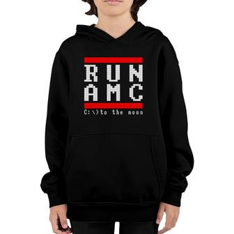 To The Moon Run Amc Trading Youth Hoodie | Mazezy