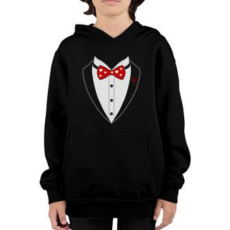 Tuxedo Hearts Bow Tie Valentine's Day Costume Gift Tee Youth Hoodie | Mazezy