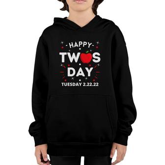 Twosday Tuesday February 22Nd 2022 Cute 22222 Cool Teacher Youth Hoodie | Mazezy