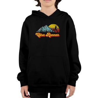 Ultra Runner Retro Style Vintage Trail Running Youth Hoodie | Mazezy