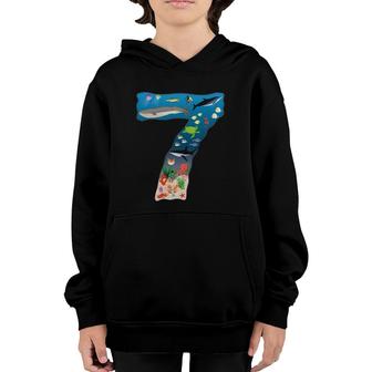 Under Sea Realistic Fish Starfish Seventh Number 7 Ver2 Youth Hoodie | Mazezy
