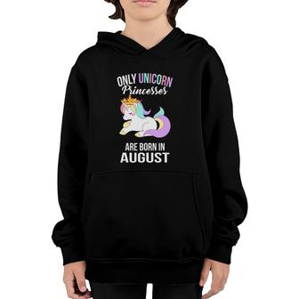 Unicorn August Birthday Unicorn Lover Gift Youth Hoodie | Mazezy