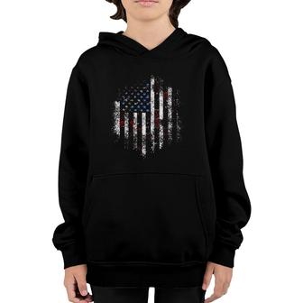 Usa 4Th Of July Blue Red & White American Flag Youth Hoodie | Mazezy
