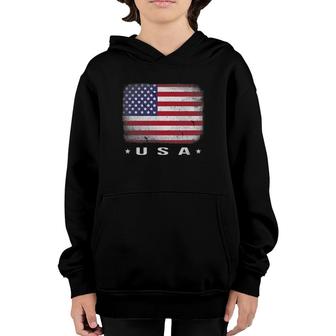 Usa American Flag 4Th July Fourth Red White Blue Star Stripe Youth Hoodie | Mazezy