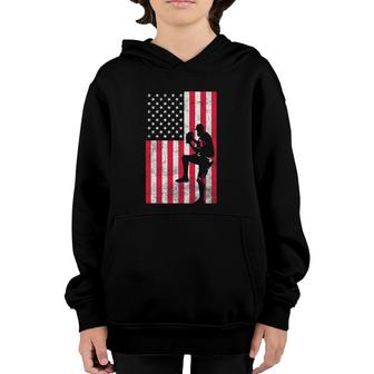 Usa American Flag Baseball Red White Blue 4Th Of July Top Youth Hoodie | Mazezy