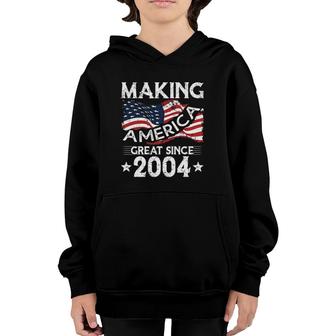 Usa American Flag Making America Great Since 2004 Birthday Youth Hoodie | Mazezy CA
