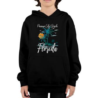Vacation Retro Sunset Florida Panama City Beach Youth Hoodie | Mazezy