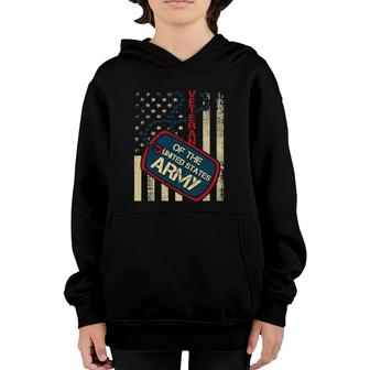 Veteran Of The United States Army - Patriotic American Flag Youth Hoodie | Mazezy
