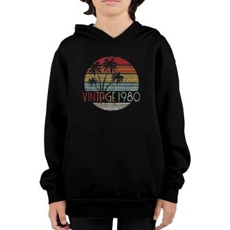 Vintage 1980 Birthday Vintage Retro Youth Hoodie | Mazezy