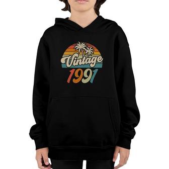 Vintage 1991 31St Birthday Made In 1991 31 Years Old Youth Hoodie | Mazezy