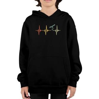 Vintage Astronomy Telescope Retro Heartbeat Astronomy Youth Hoodie | Mazezy