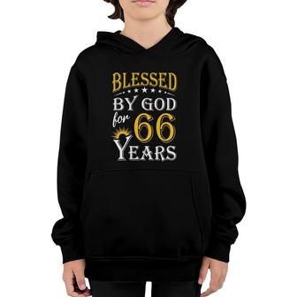 Vintage Blessed By God For 66 Years Happy 66Th Birthday Youth Hoodie | Mazezy