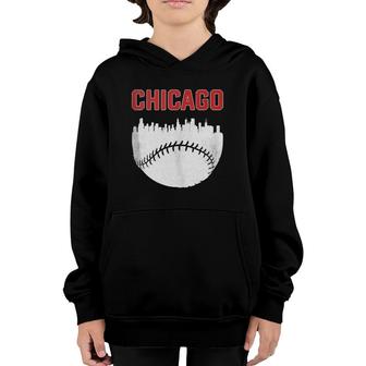 Vintage Chicago Skyline Retro Baseball City Tank Top Youth Hoodie | Mazezy