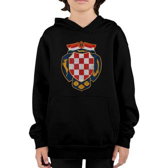 Vintage Coat Of Arms Croatia Youth Hoodie | Mazezy