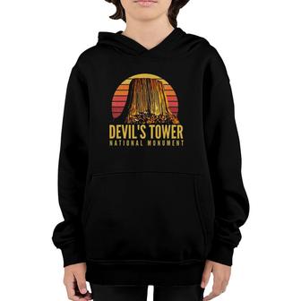 Vintage Devil's Tower National Monument Tourist Youth Hoodie | Mazezy